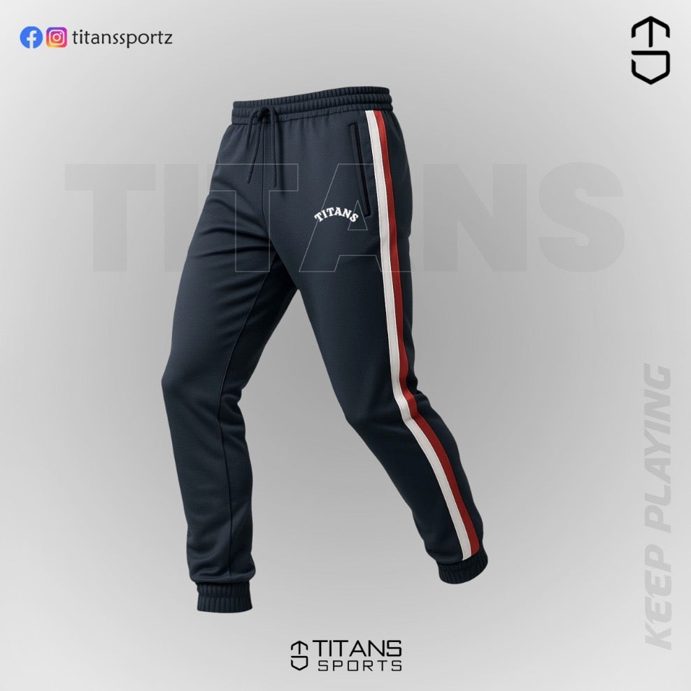 Titans Navy Blue Lycra Track Joggers